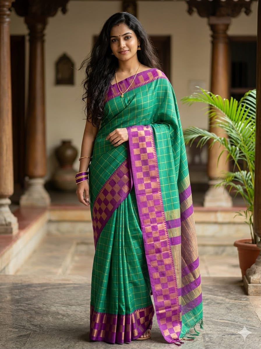 Maroon Kanjivaram Silk Saree with Traditional Elephant Zari Border